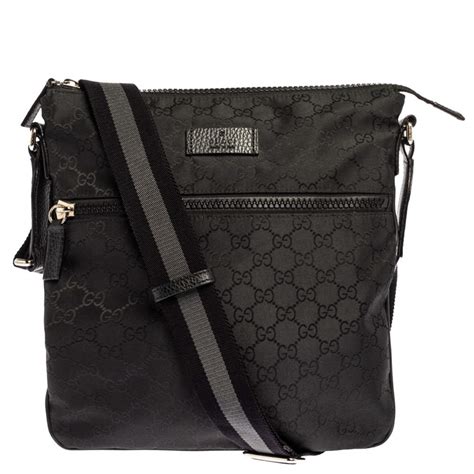 gucci black nylon shoulder bag|Gucci small shoulder bag black.